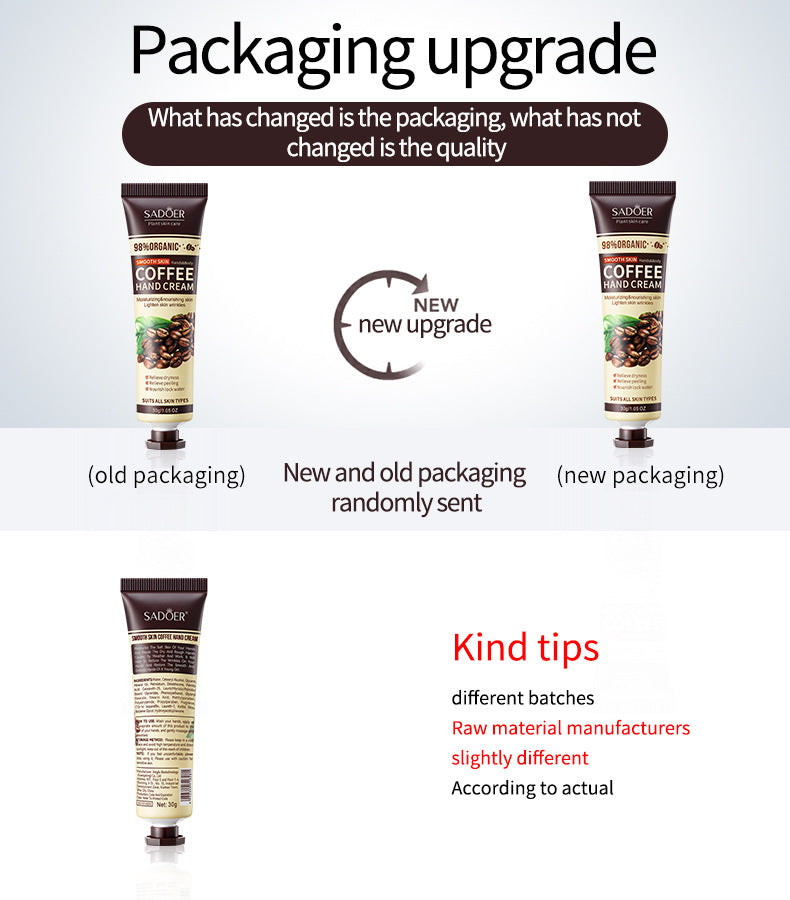 Full English Coffee Hand Cream30g SADOER Moisturizing, anti-chapped, hydrating hand cream for  foreign trade wholesale