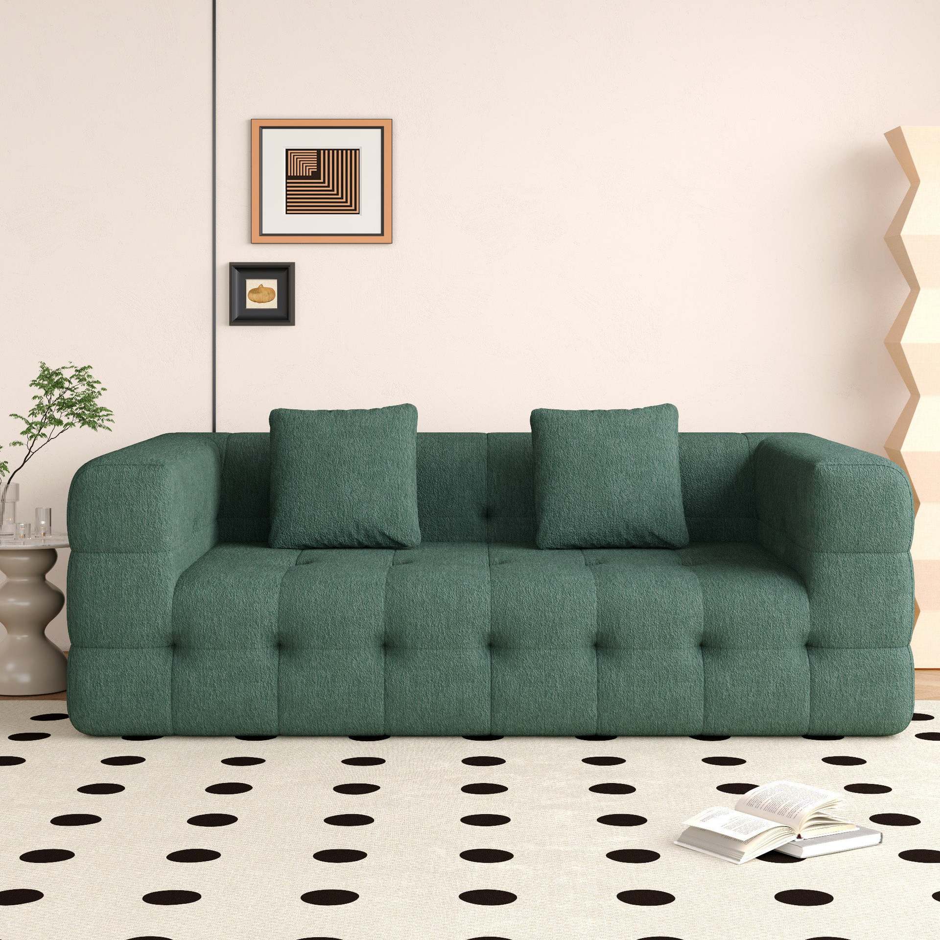 Tik Tok E-commerce Living Room Sofa for Rental Houses and Homestays, Fabric Sofa, Vacuum Compressed Sofa