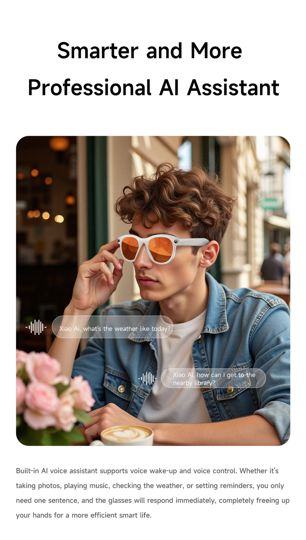 M88Smart Glasses200100 Megapixel Camera with Image Stabilization1080P Video Recording AI Simultaneous Translation Character Recognition