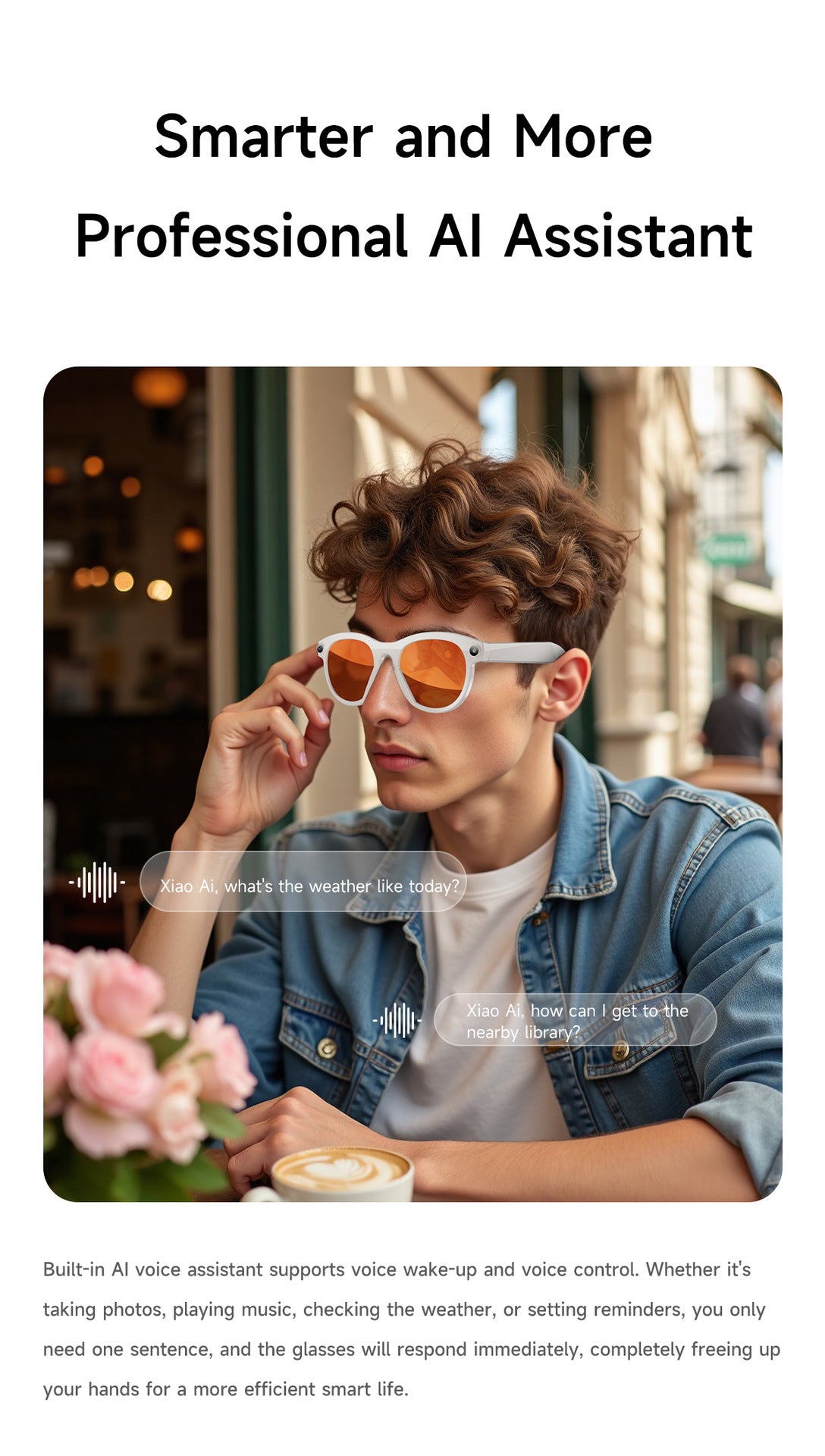 M88Smart Glasses200100 Megapixel Camera with Image Stabilization1080P Video Recording AI Simultaneous Translation Character Recognition
