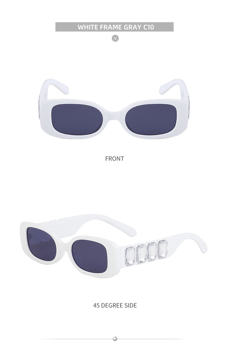 European and American Style Small Frame Sunglasses for Women with Rhinestones, Square Frame Sunglasses for Men, Wholesale Glasses sunglasses