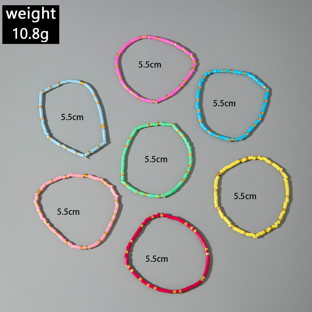 European and American Jewelry Bohemian Simple Colorful Beaded Bracelet  Fashion Dopamine Multi-layer Elastic Bracelet Wholesale