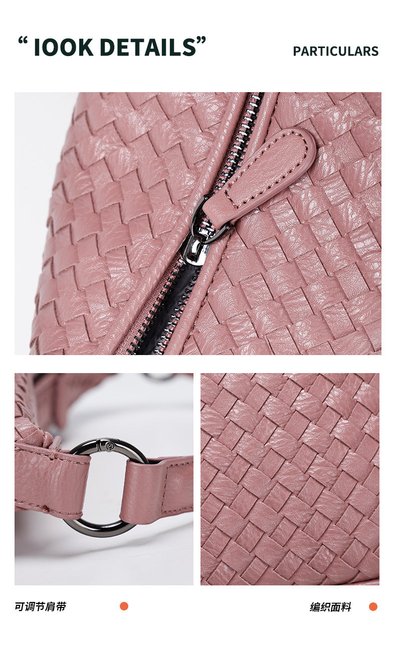 New Simple Basket Bag for Women, Single Shoulder Bag, Underarm Bag, Versatile Handwoven Design, Large Capacity Women's Bag