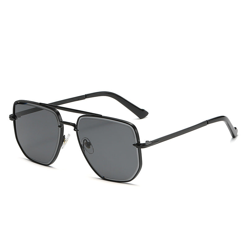 Fashion Double Bridge Sunglasses for Men UV Protection Driving Diamond Cut Edge Sunscreen Sunglasses for Women Wholesale