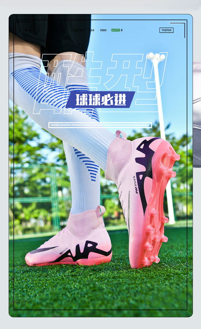 Comfortable football shoes for men and women, teenagers and students AG Spike TF Anti-Slip Breathable Turf Training Sneakers