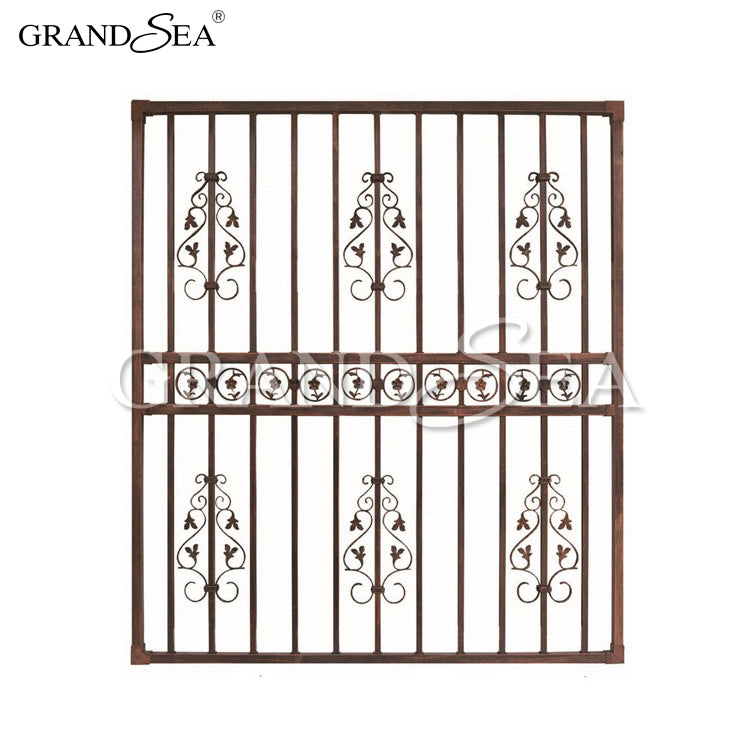 Specialty Fancy Decorative Wrought Iron Window Grill Design for Safety