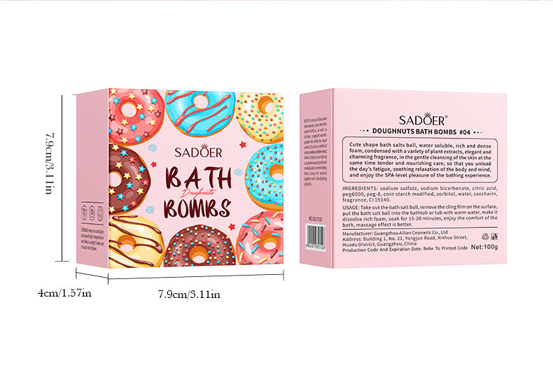 Full English Macaron Donut Bath Salt Ball SADOER Clean Body Bath Salts  Wholesale
