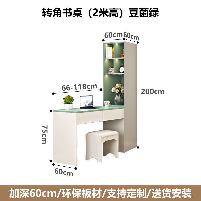 Wardrobe Solid Wood Hanging Area Multi-Bedroom Home Eco-Board Children's Room Corner Computer Desk Desk Cabinet Integrated Wardrobe