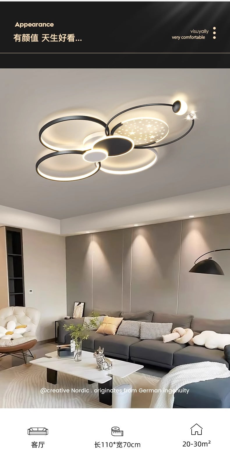 Zhongshan Lamp New Model Living Room Lamp Modern Simple Elegant Full Spectrum High-end Main Lamp Whole House Package Combination Lighting Fixture