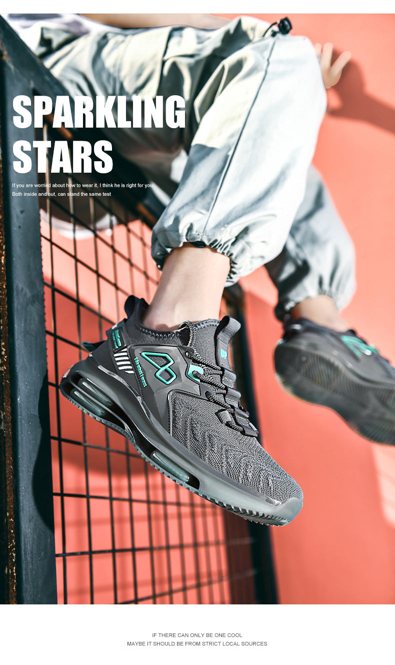 New Double Layer TPU Popcorn Big Sole Cushioning Rebound Sports Shoes Men's Fashion Light Luxury Versatile Casual Trendy Shoes