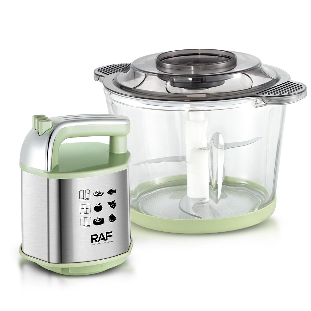 RAF European Standard Meat Grinder Small Multi-Functional Food Processor with Glass Jar for Home Use, Electric Meat Grinder and Blender R.7702