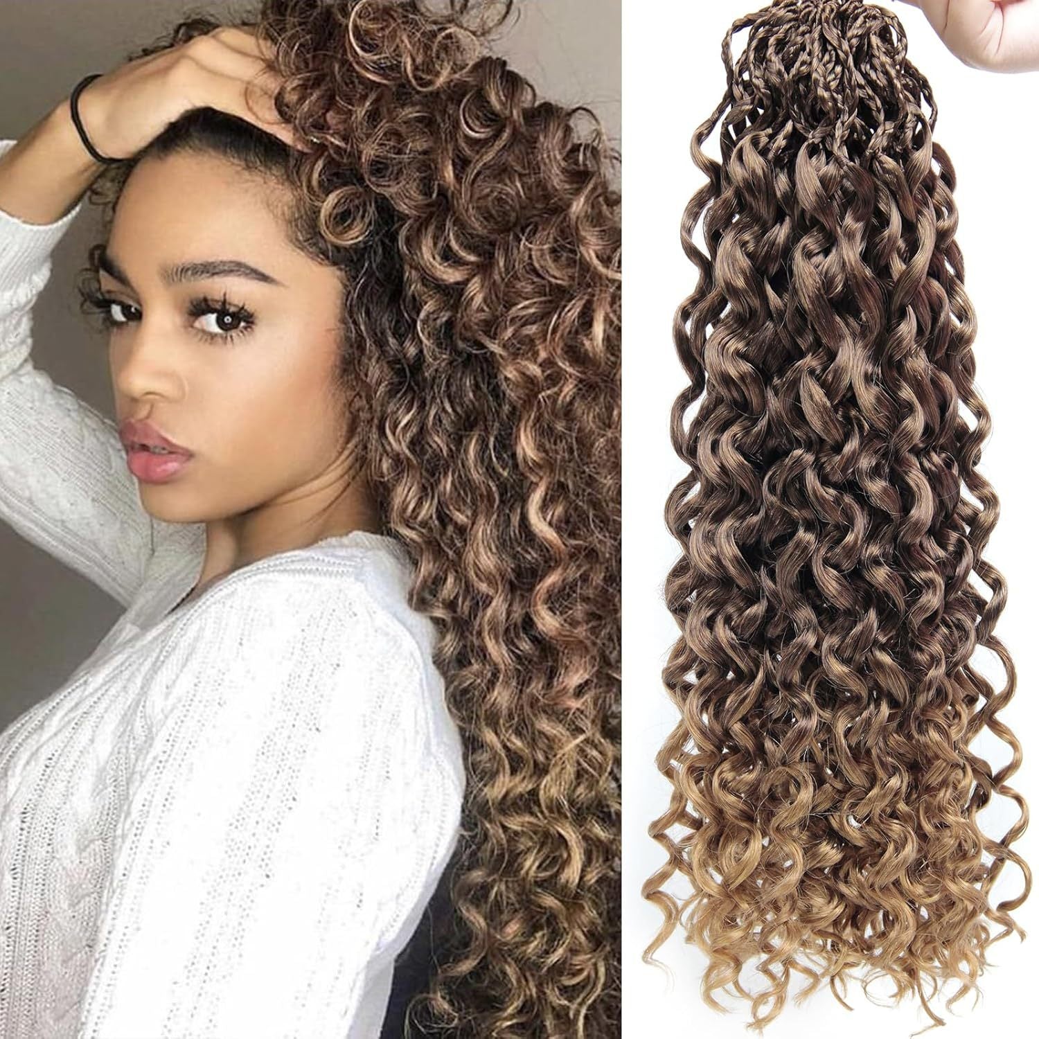 Synthetic Wig Crochet Hair European and American Style Dreadlocks Curly Hair Three-Strand Braid GOGOCurlCrochetHair Long Curly Hair