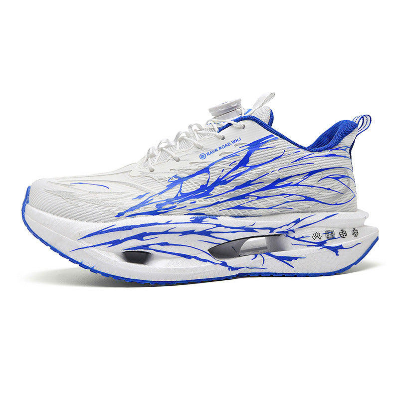 Autumn Winter Double Mesh Thickened Comfortable Rotating Buckle Fluorescent Versatile Running Shoes Youth Carbon Plate Really Soft Sole Sports Shoes