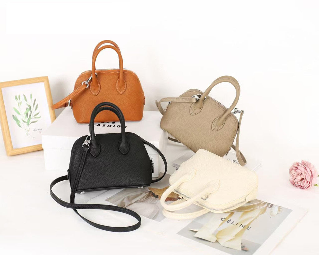Shiling Mini Shell Bag Genuine Leather Simple Fashion Women's High-end Shoulder Crossbody Handbag mini Small Bag for Women