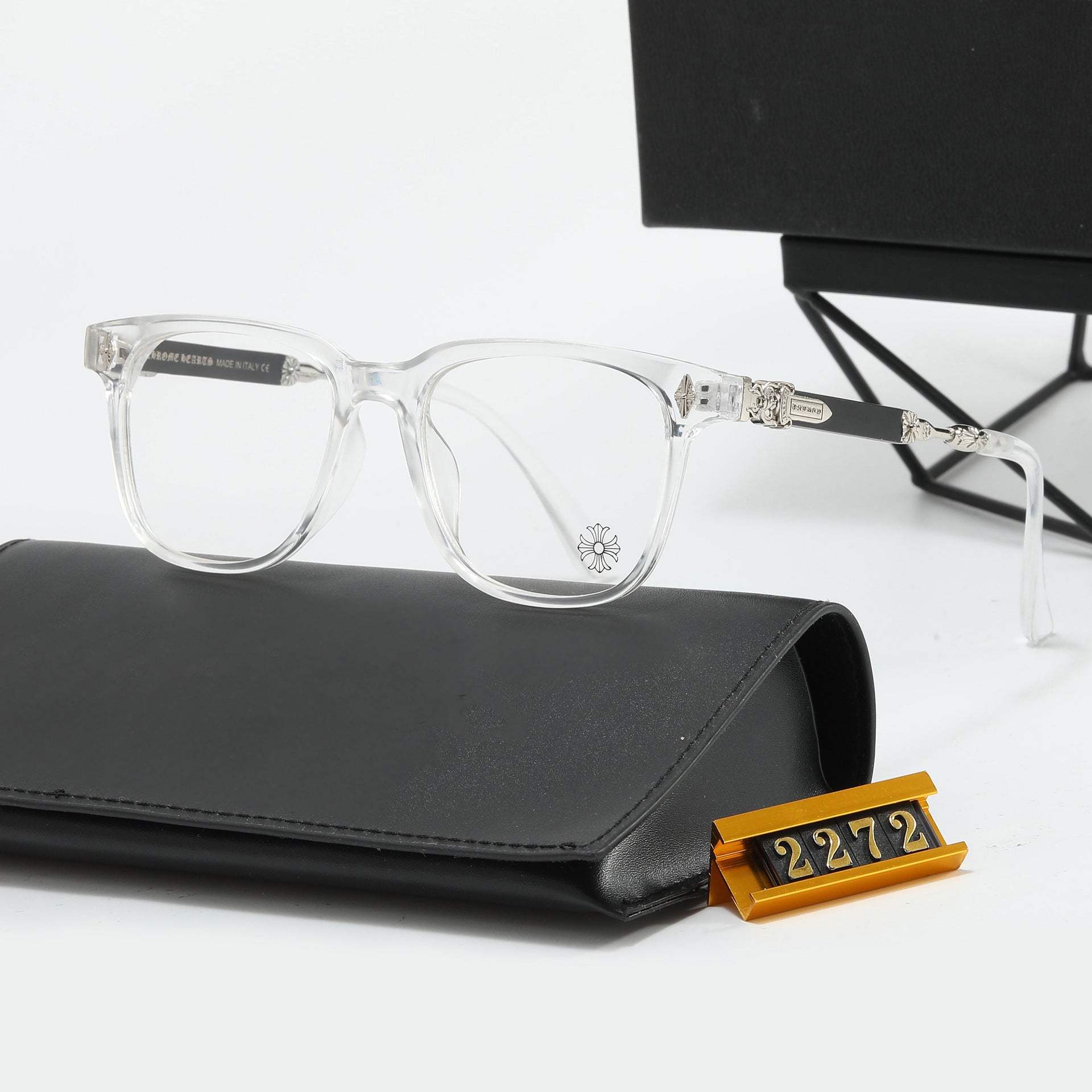 2025New Fashion Trend Square Frame Blue Light Blocking Non-Prescription Glasses Retro Large Frame Unisex Eyeglasses Frame2272