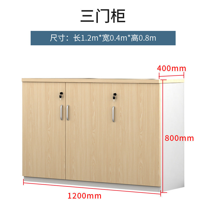Office File Cabinet with Lock, Low Cabinet, Storage Cabinet, Floor-standing Wooden Office Partition Cabinet for Staff