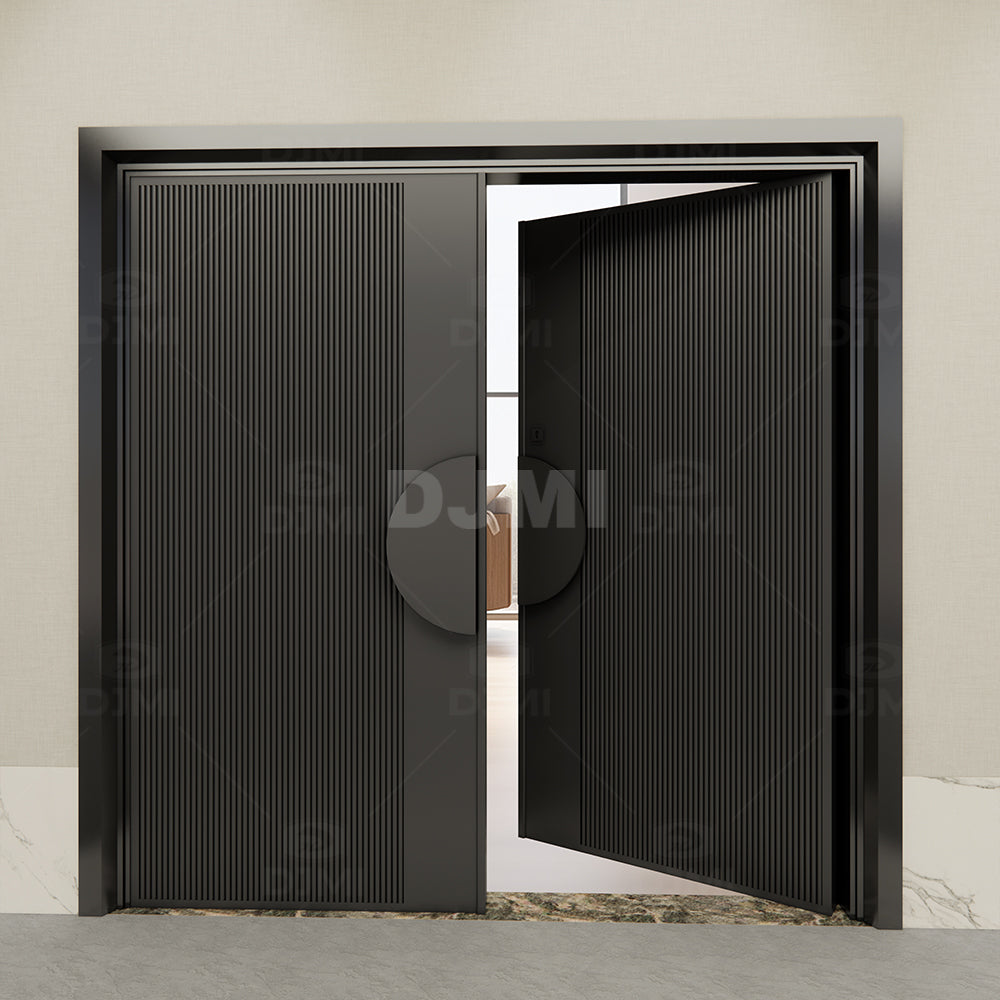 European Luxury House Modern With Long Handle Steel Entrance Door Modern Villa Main Door Front Pivot Doors