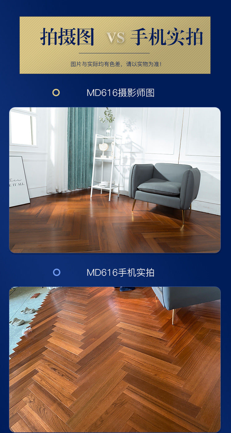 In-stock wholesale with on-site installation Herringbone Locking Floor Heating New Three-Layer Solid Wood Flooring Oak Black Walnut Flooring