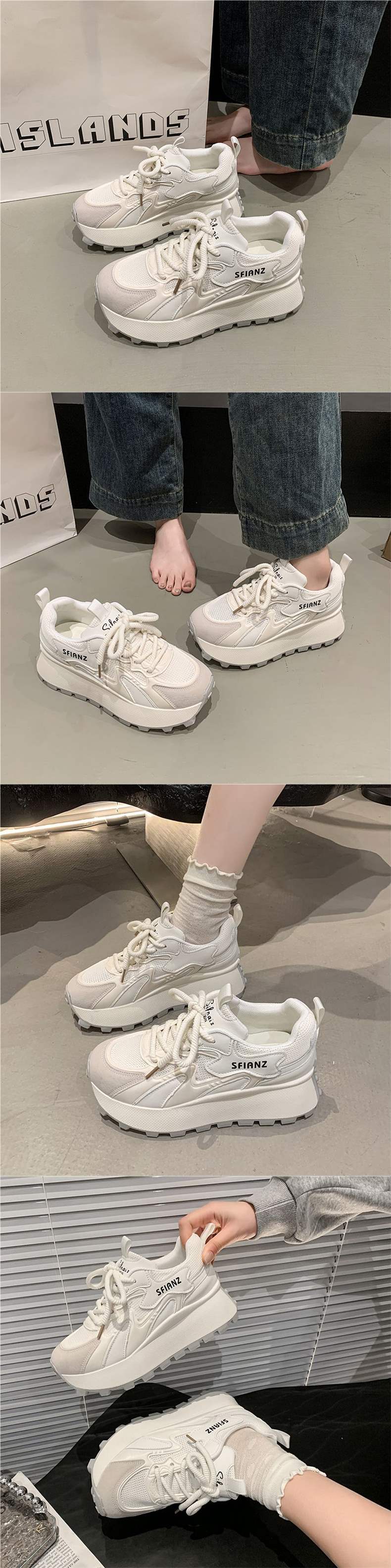 Women's Mesh Forrest Gump Shoes2025New Summer Style Foot-Slimming Versatile Breathable Color-Block Casual Dad Sneakers