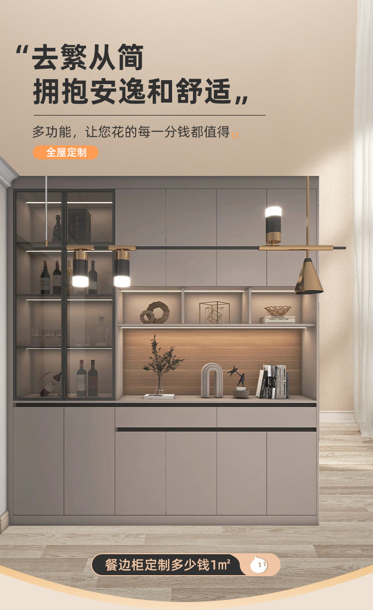 Custom Whole House Wardrobe Bedroom Cream Style Princess One-Door-to-Top Wardrobe Wine Cabinet Entryway Shoe Cabinet Custom Cloakroom