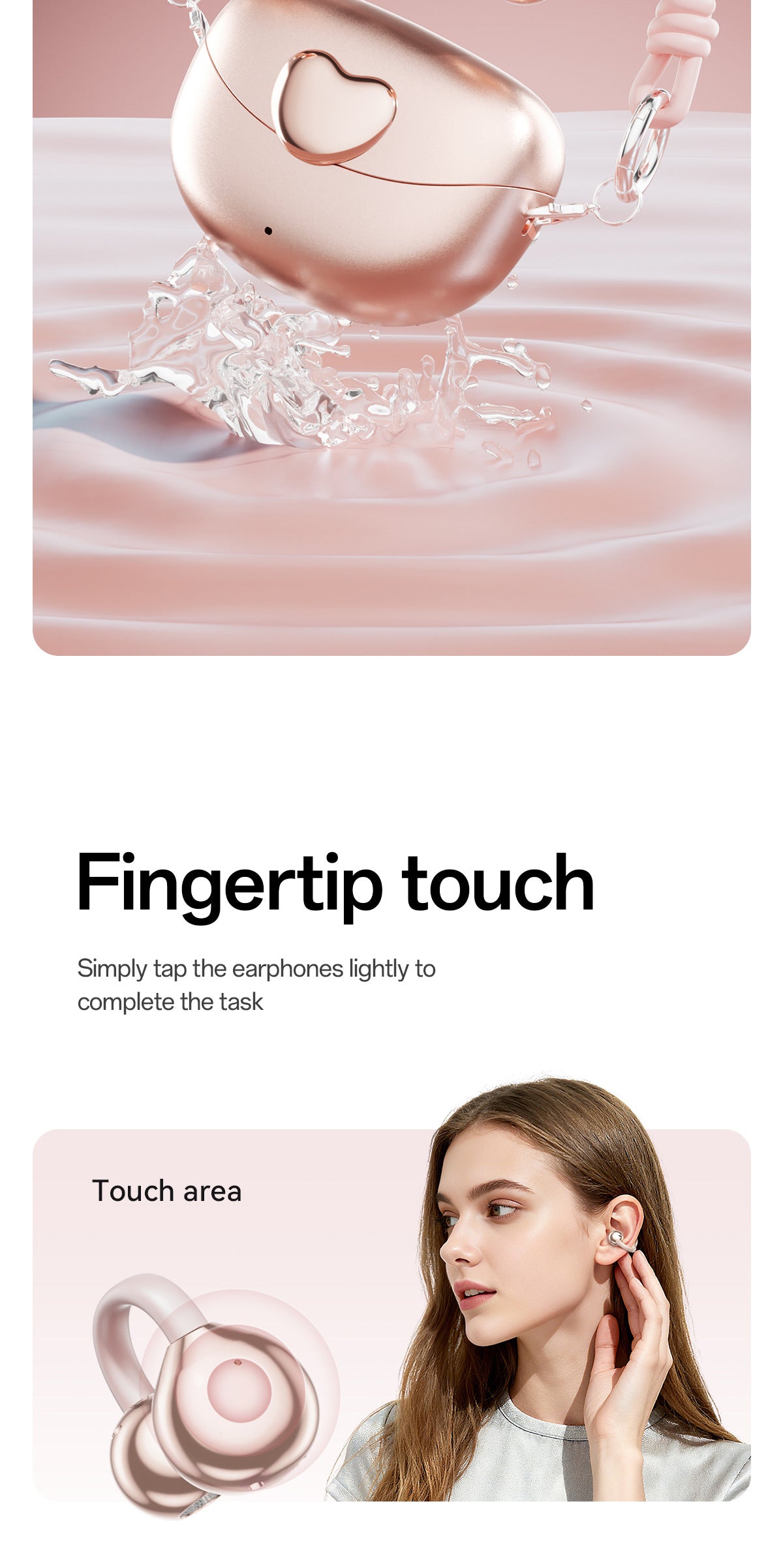 New E-commerce Model M106Simple Heart Long Battery Life High Appearance Mini Bag Style Wireless Bluetooth Earphones