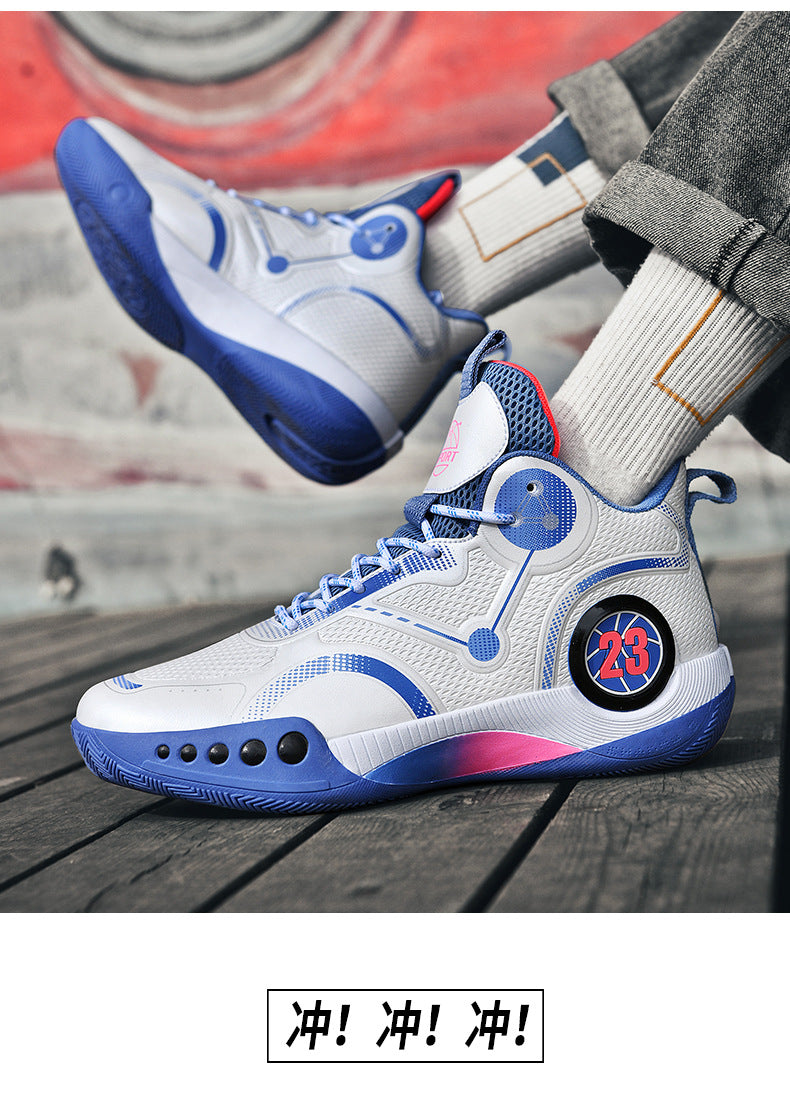 Spring Festival New Couple Casual Basketball Shoes Fashion Combat Boots Wear-resistant Shock-absorbing Campus Student Training Competition Sneakers