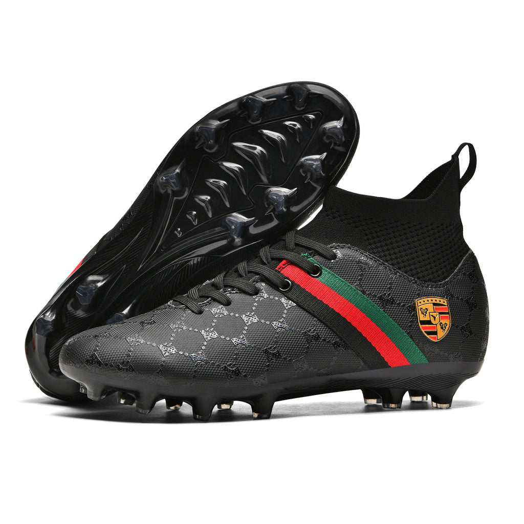 Hot-selling High-top Soccer Shoes tf Artificial Grass with Broken Nails AG Nail Leather Foot Men's and Women's Children's Youth Student Training Shoes