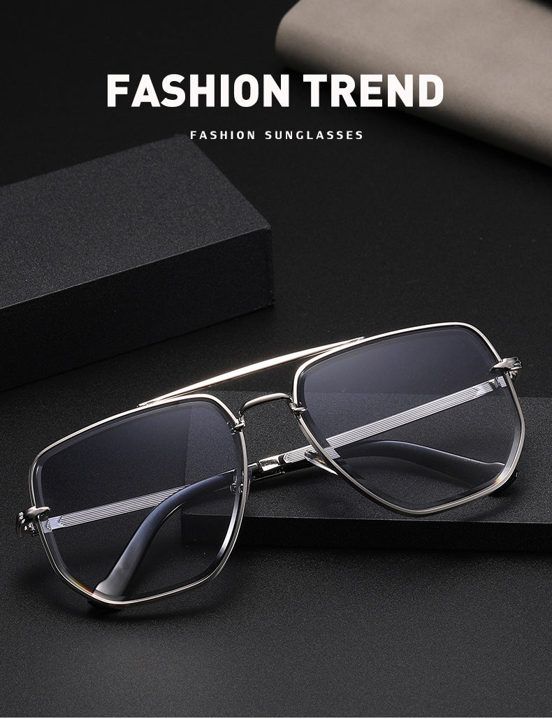 Fashion Double Bridge Sunglasses for Men UV Protection Driving Diamond Cut Edge Sunscreen Sunglasses for Women Wholesale