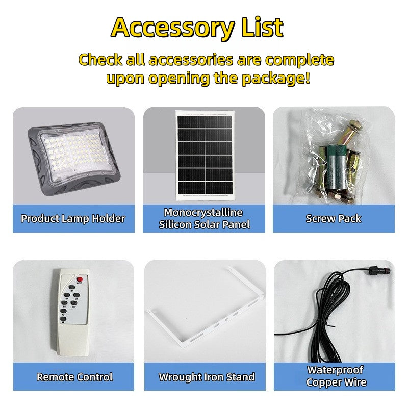 100W 200W 300W Solar Light Ultra Bright Waterproof Outdoor Light Intelligent Split Floodlight Solar Light Wholesale