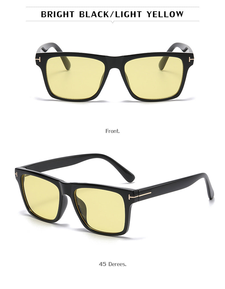 European and American Fashion T Word box sun protection sunglasses for women with a high-end feel ins Korean style sunglasses for men wholesale