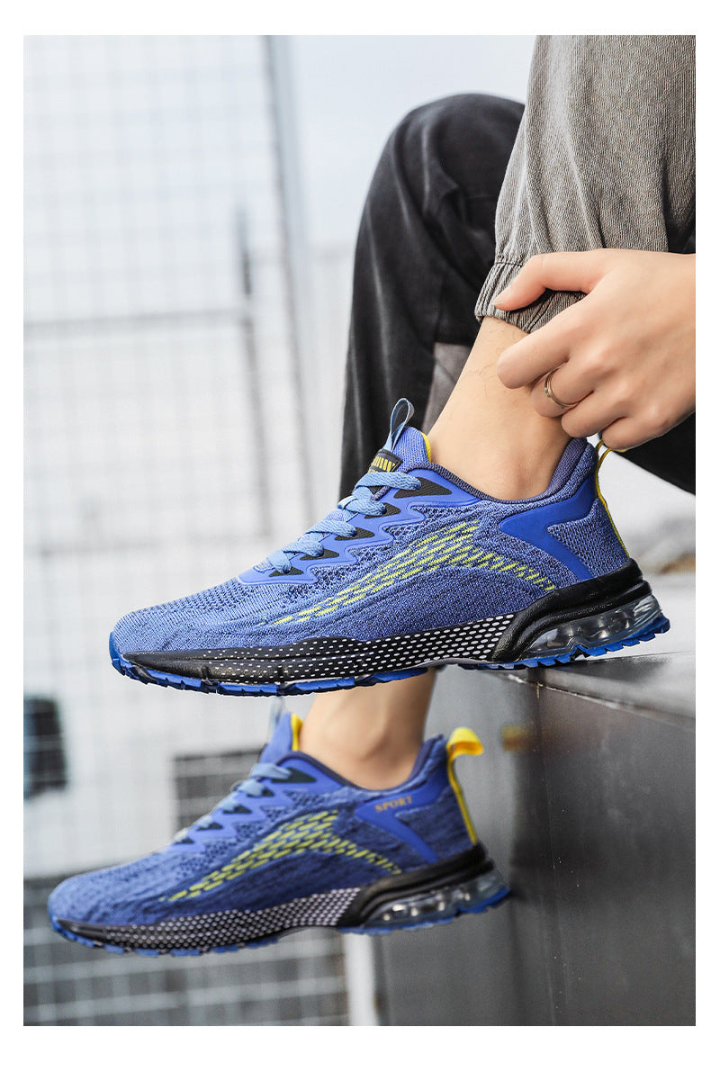 New Fashion Jelly Sole Men's Shoes Flyknit Breathable Casual Shoes Student Running Sports Shoes Export Men's Shoes