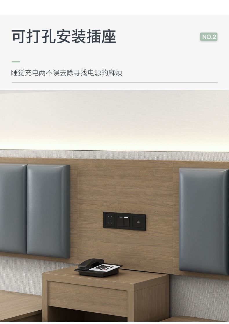 Hotel Bed Hotel Furniture Standard Room Full Set B&B Express Hotel Apartment Single and Double Bed B&B Guest Room Special Bed