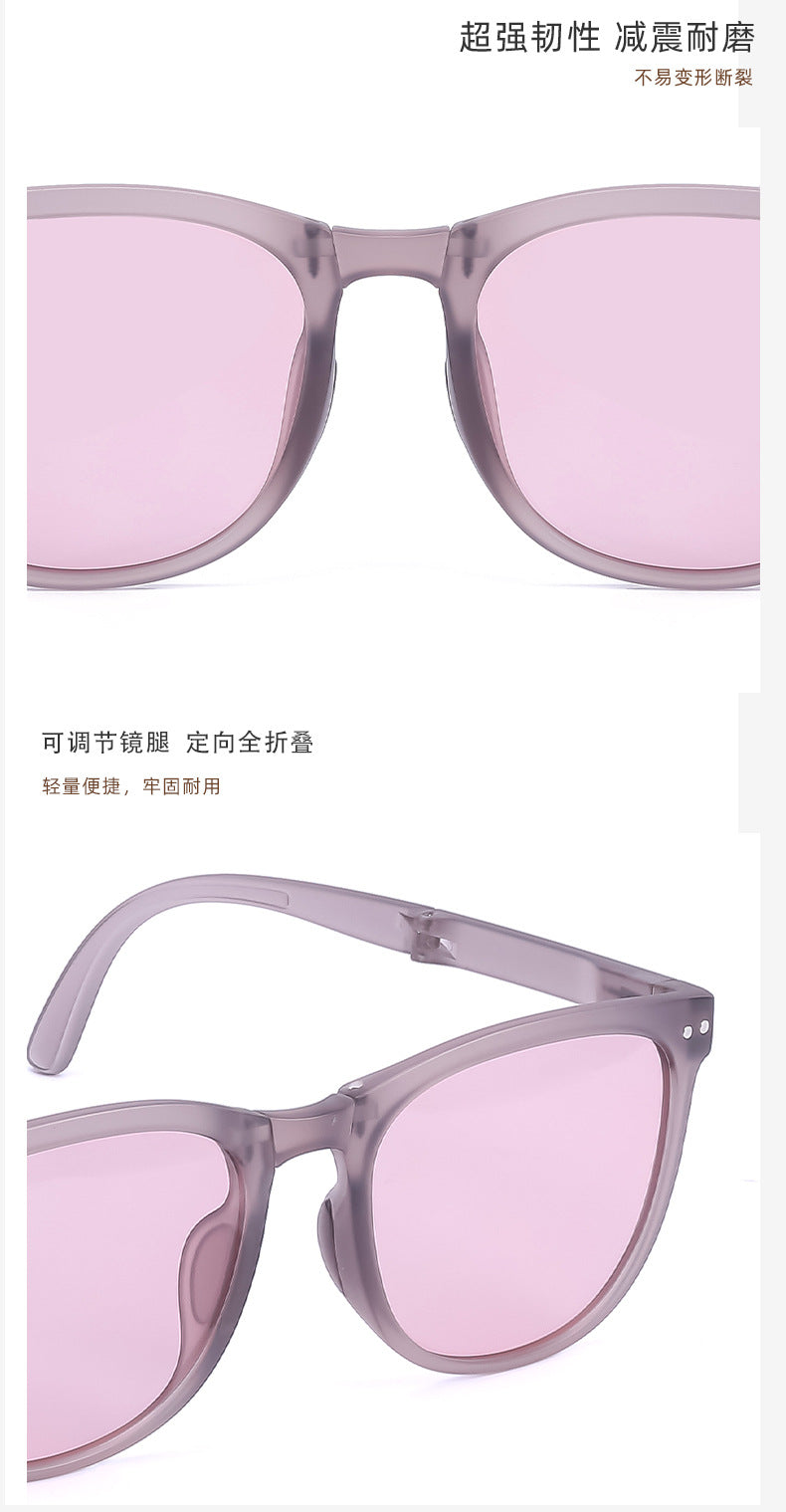 New Fashion Foldable Sunglasses for Women UV Protection Polarized Sunglasses Trendy Portable Full Frame Sun Glasses