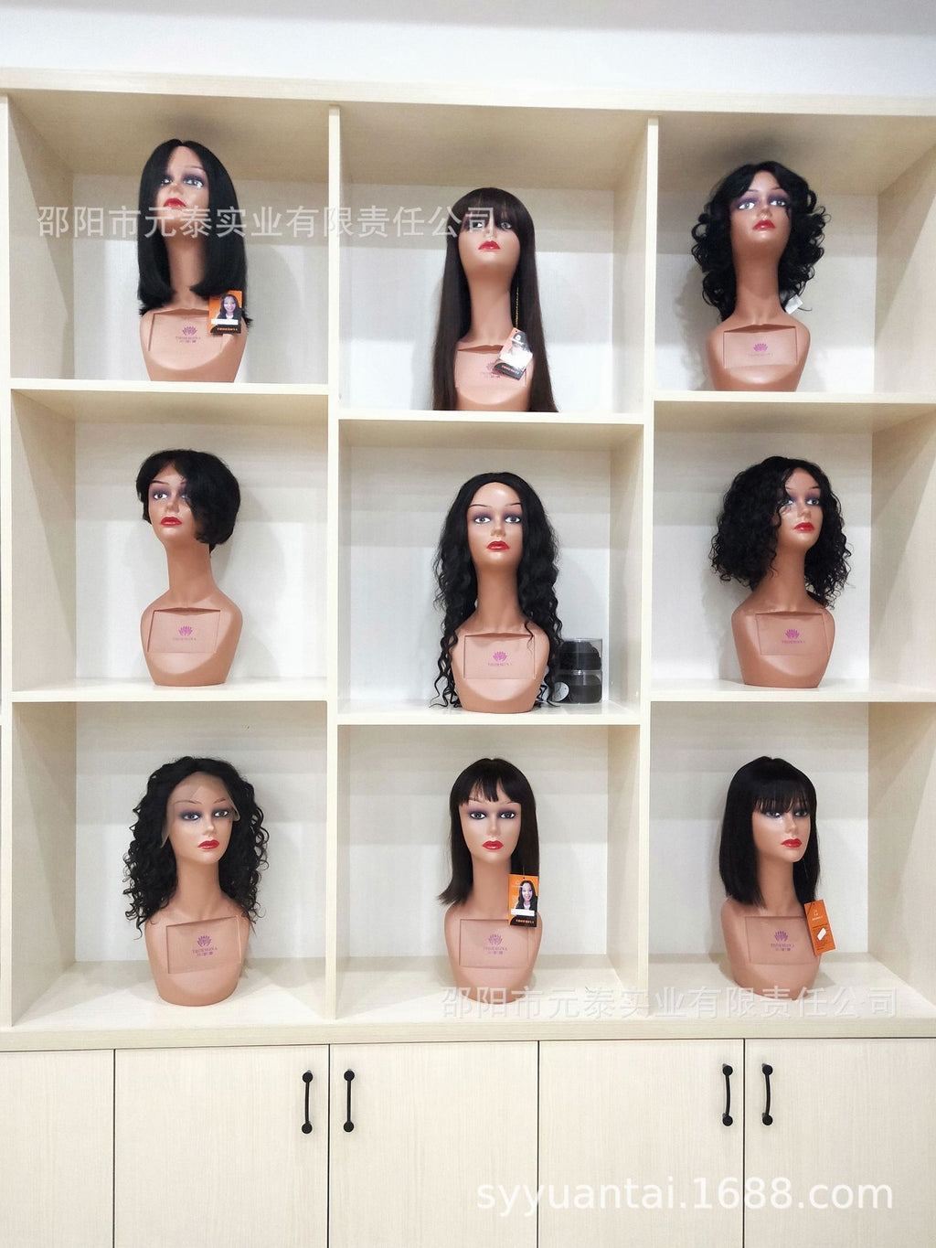 High temperature synthetic Straight Wigs with Bangs
