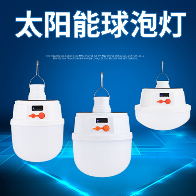 Solar Lamp LED Foldable Bulb Light Home Power Outage Emergency Light Tent Light Camping Light Night Market Stall Light