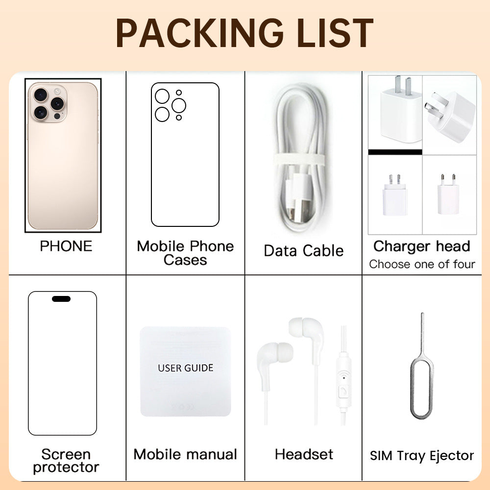 2025New i16Pro Max Android7.3inch smartphone16+1T Source Factory AliExpress Hot Sale