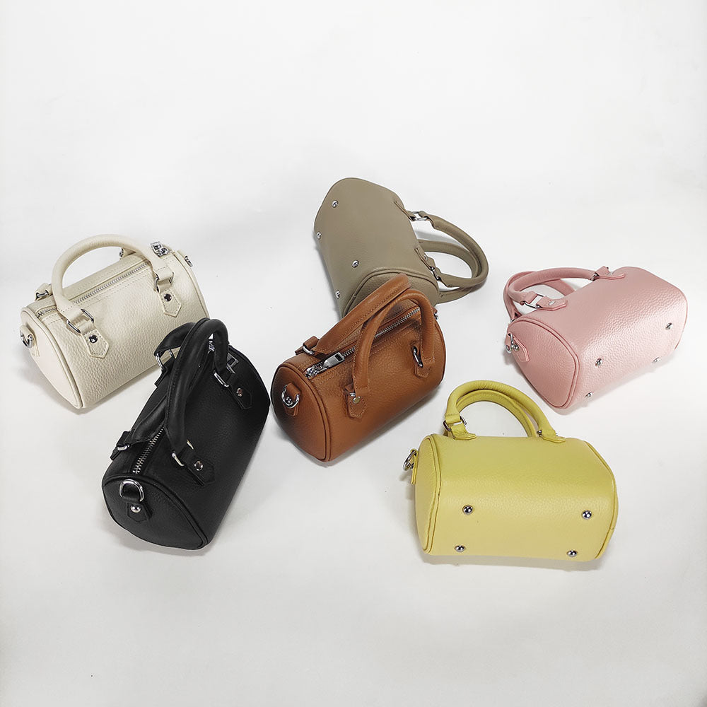 High-end texture genuine leather Boston pillow bag for women2025New Top Layer Cowhide Handbag and Crossbody Bag from Shiling