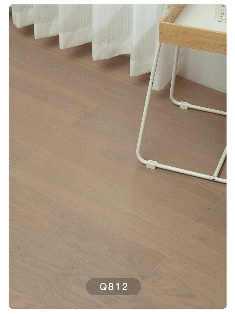 1.2mm White Ash Natural Wood Veneer New Three-Layer Solid Wood Composite Floor Heating Home Eco-Friendly Flooring Package Installation for Entry