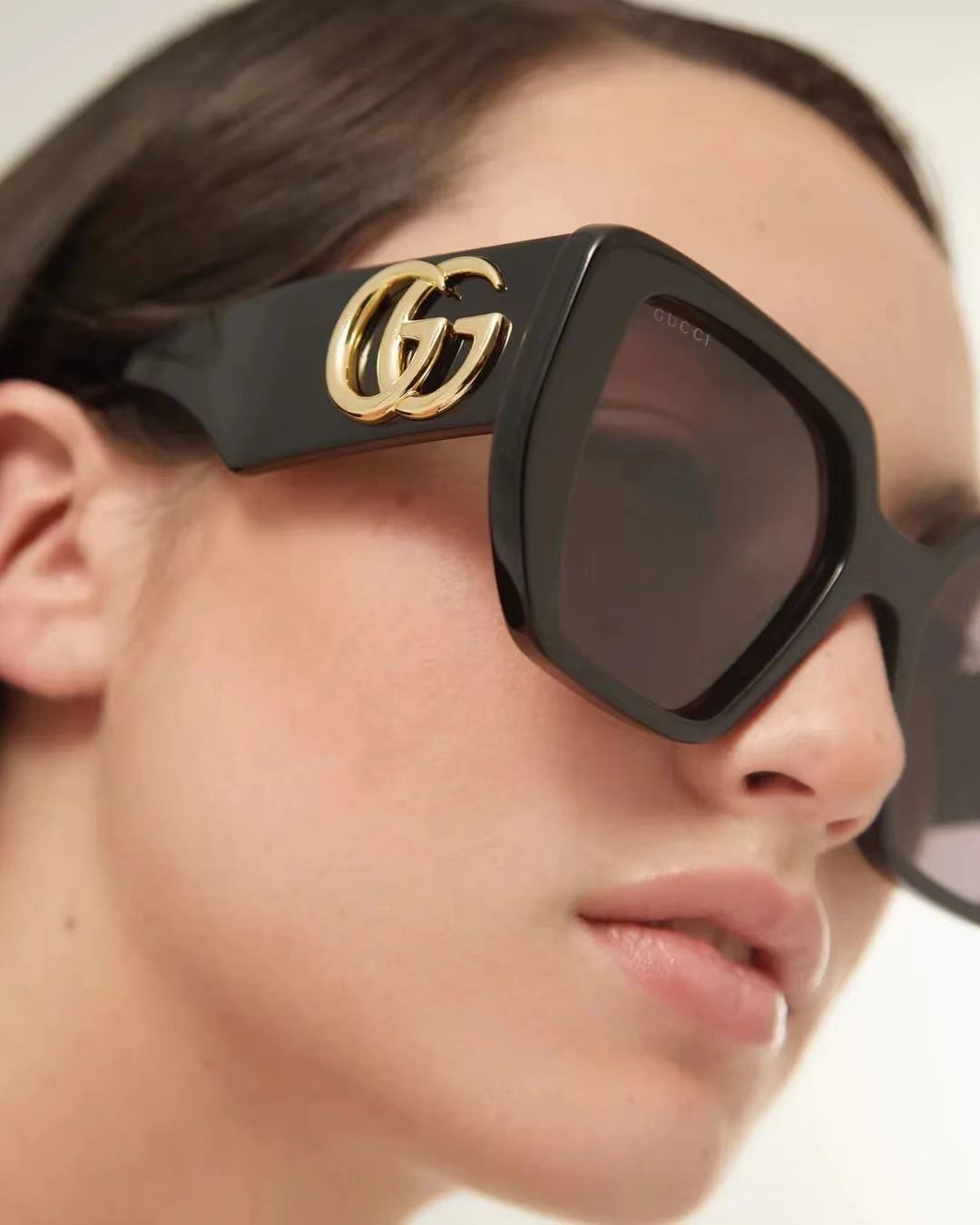 G Home Sunglasses European and American Style ins Xiaohongshu Celebrity Style Sunglasses Square Frame Color Block Legs Unisex GG6040