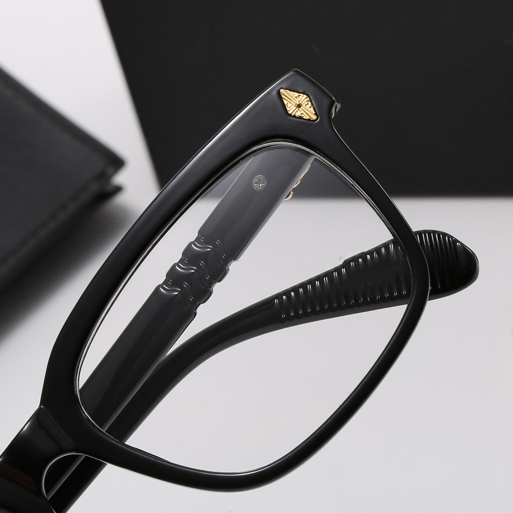 New Fashion Trend Square Frame Anti-Blue Light Non-Prescription Glasses Retro Large Frame Unisex Eyeglasses Prescription Frames7021