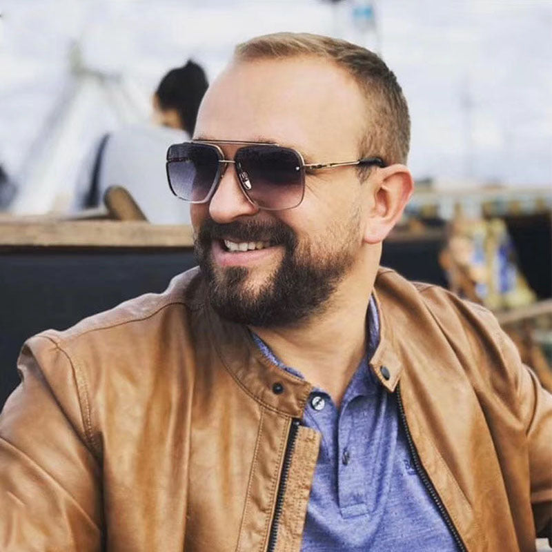 Square Frame Sunglasses Men's Fashion Metal Rimless Cut Edge Sunglasses Women's Trendy No-Makeup Glasses MACH SIX1261