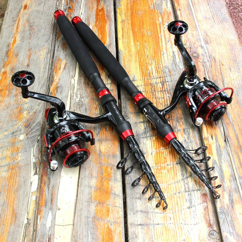 Comfortable Extended Handle Carbon Short Section Telescopic Lure Rod FBA Fishing Gear Set Short Casting Rod