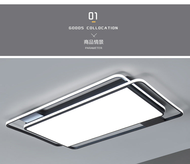 Ceiling Lamp led Living Room Lamp Rectangular Elegant Home Modern Simple Bedroom Lamp Whole House Lighting Set Combination