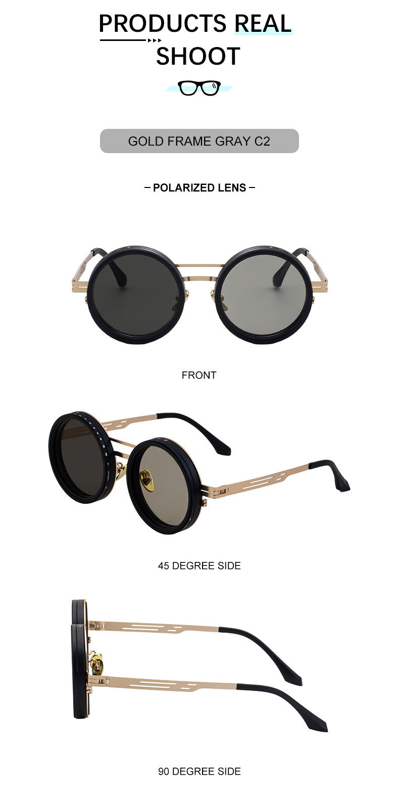 ND9Adjustable Light Reduction Sunglasses HD Polarized Fishing Sun Protection Sunglasses Manual Light Reduction Rotating Lens Glasses