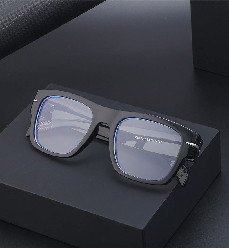 David's Retro Sunglasses for Men, European and American Style, Fashionable Trendy Square Frame Sunglasses, High-End Full Frame Glasses for Men