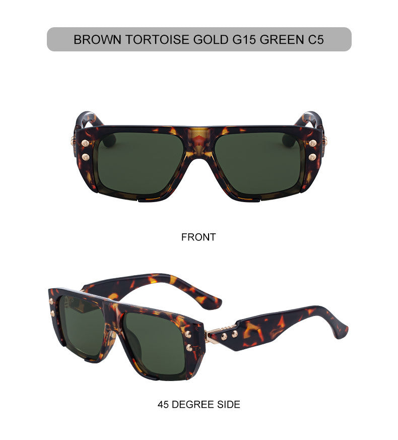 2025New Fashion Square Frame Sunglasses for Men, High-End Personality Outdoor Trend Driving Sun Protection Sunglasses for Men