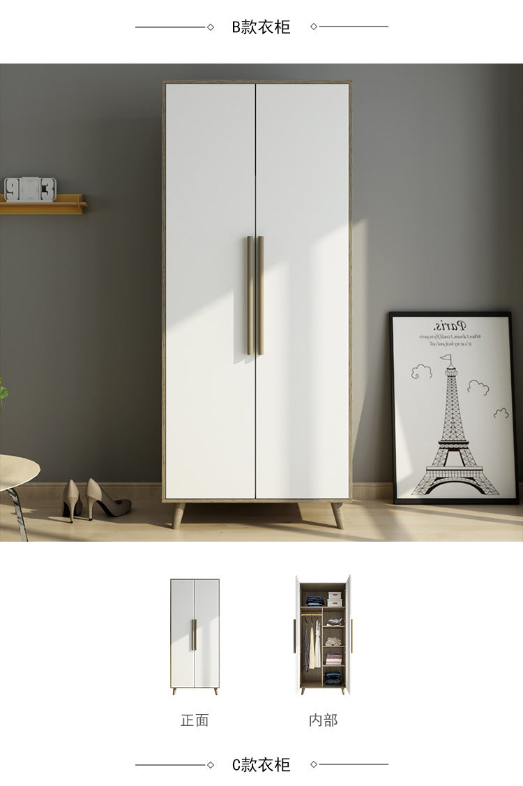 Factory Direct Supply Economical Rental Wardrobe Storage Simple Combination Two-Door Three-Door Panel Storage Apartment Wardrobe