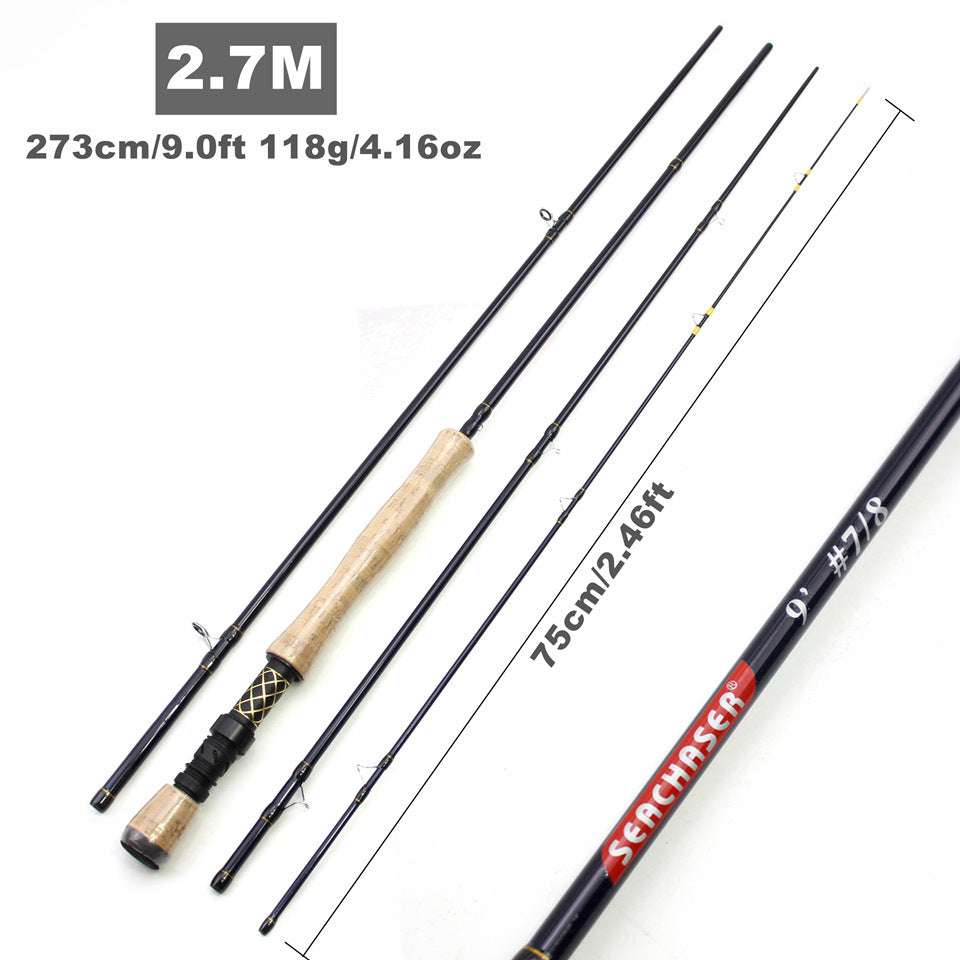 7/8#Carbon Fly Rod4Portable Fly Fishing Rod M Fast Adjustable European and American Style Popular Fishing Rod for Stream Lure Fishing