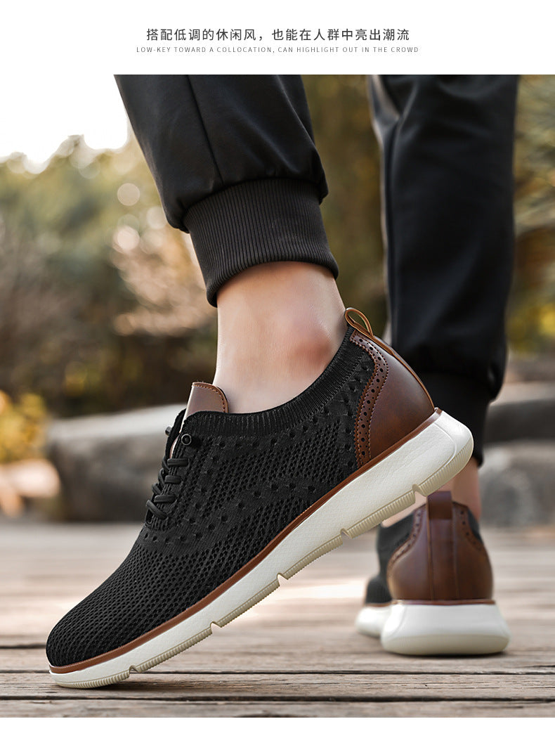 Foreign Trade Large Size Men's Shoes Lightweight Casual Sports Shoes Breathable Flyknit Mesh Loafers One-Piece Dropshipping Fashion Versatile