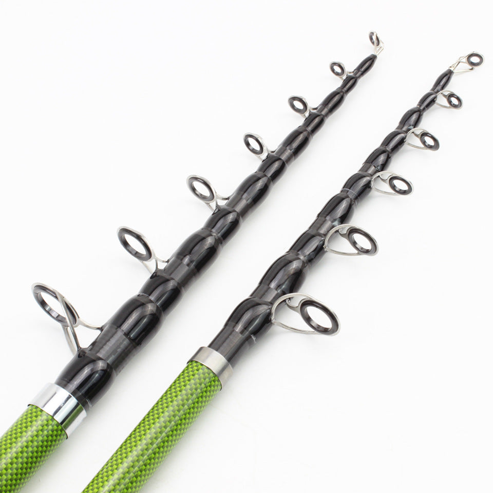 A Long Casting Telescopic Lure Rod with Long Wooden Handle, Sea Rod, Rock Fishing Rod, Carbon Fiber Carp and Bass Rod MH Tune